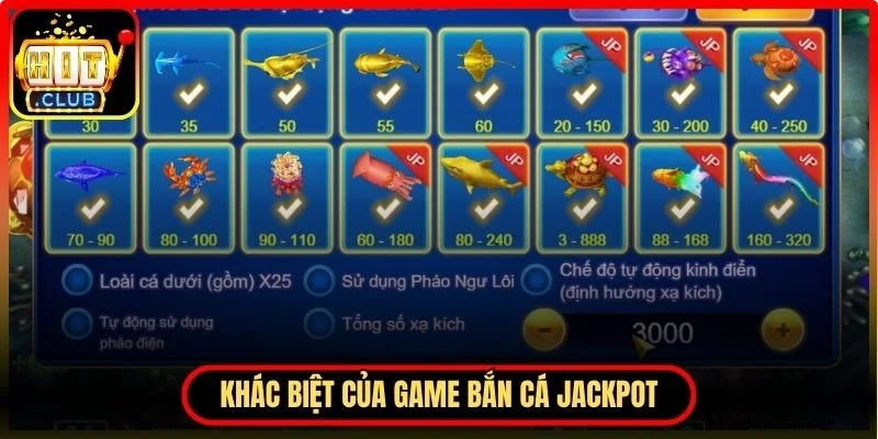 Khác biệt của Bắn cá Jackpot